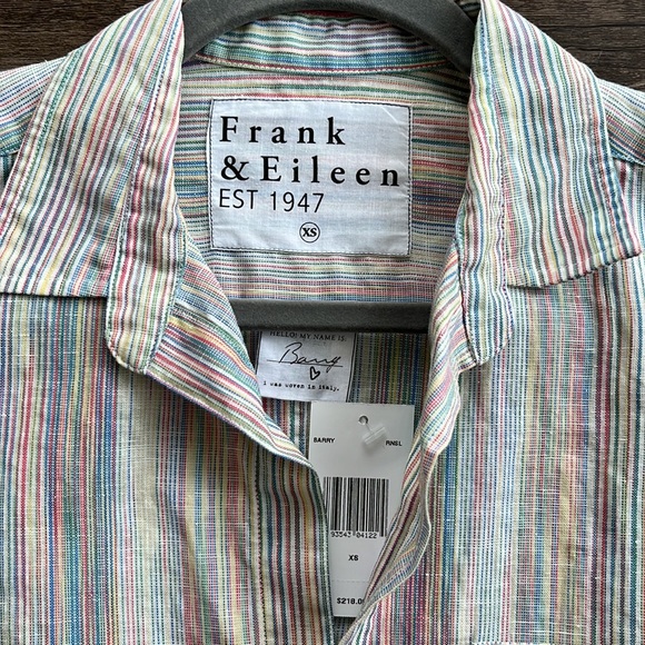 Frank & Eileen Women's Barry Rainbow
Stripe Linen Shirt Size XS - Picture 5 of 8